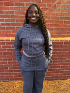 JSU High Quality Custom Embroidery Acid Washed Cotton Hoodie and Jogging Pants Set PRE ORDER SHIPS 30 DAYS AFTER PURCHASE!