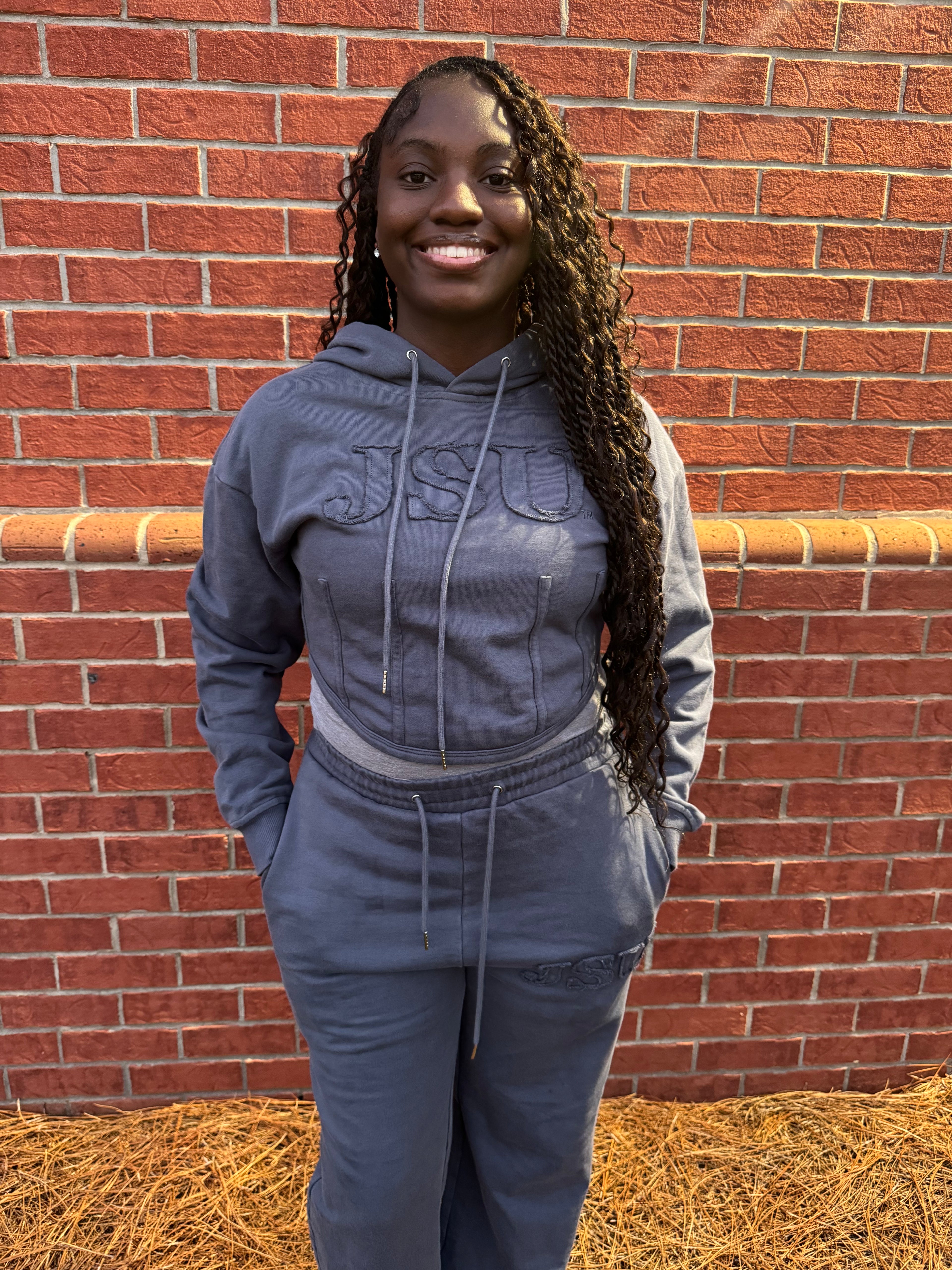 JSU High Quality Custom Embroidery Acid Washed Cotton Hoodie and Jogging Pants Set PRE ORDER SHIPS END OF DECEMBER