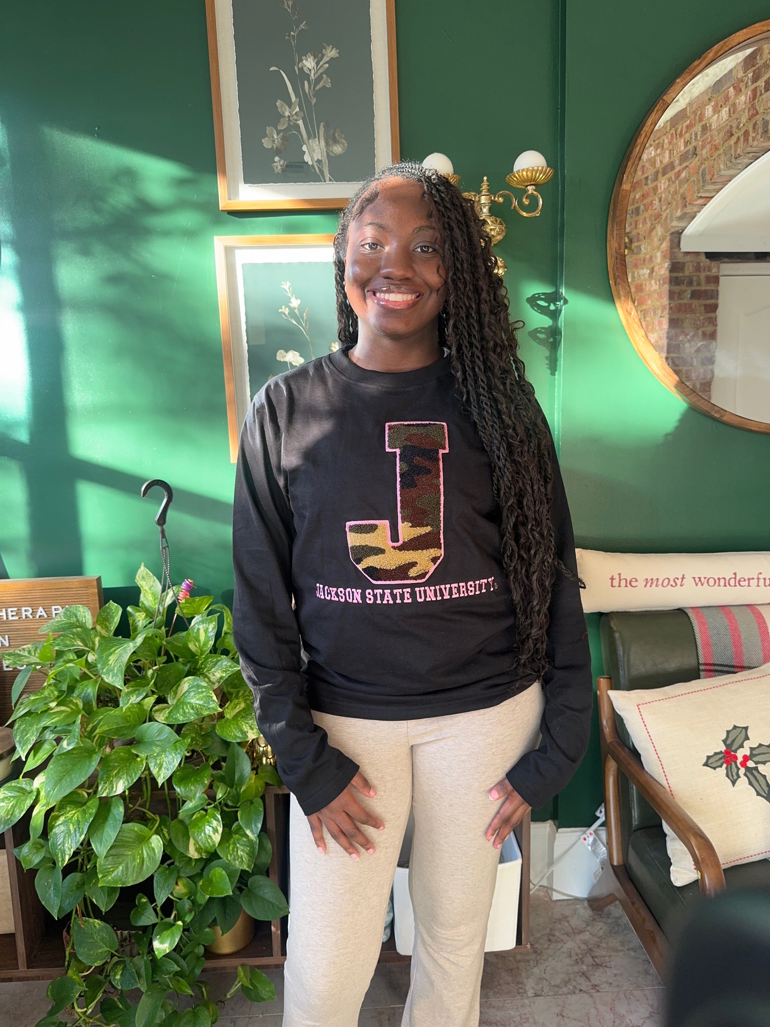 CAMO/BLACK/PINK/OUT LONG SLEEVE T-SHIRT