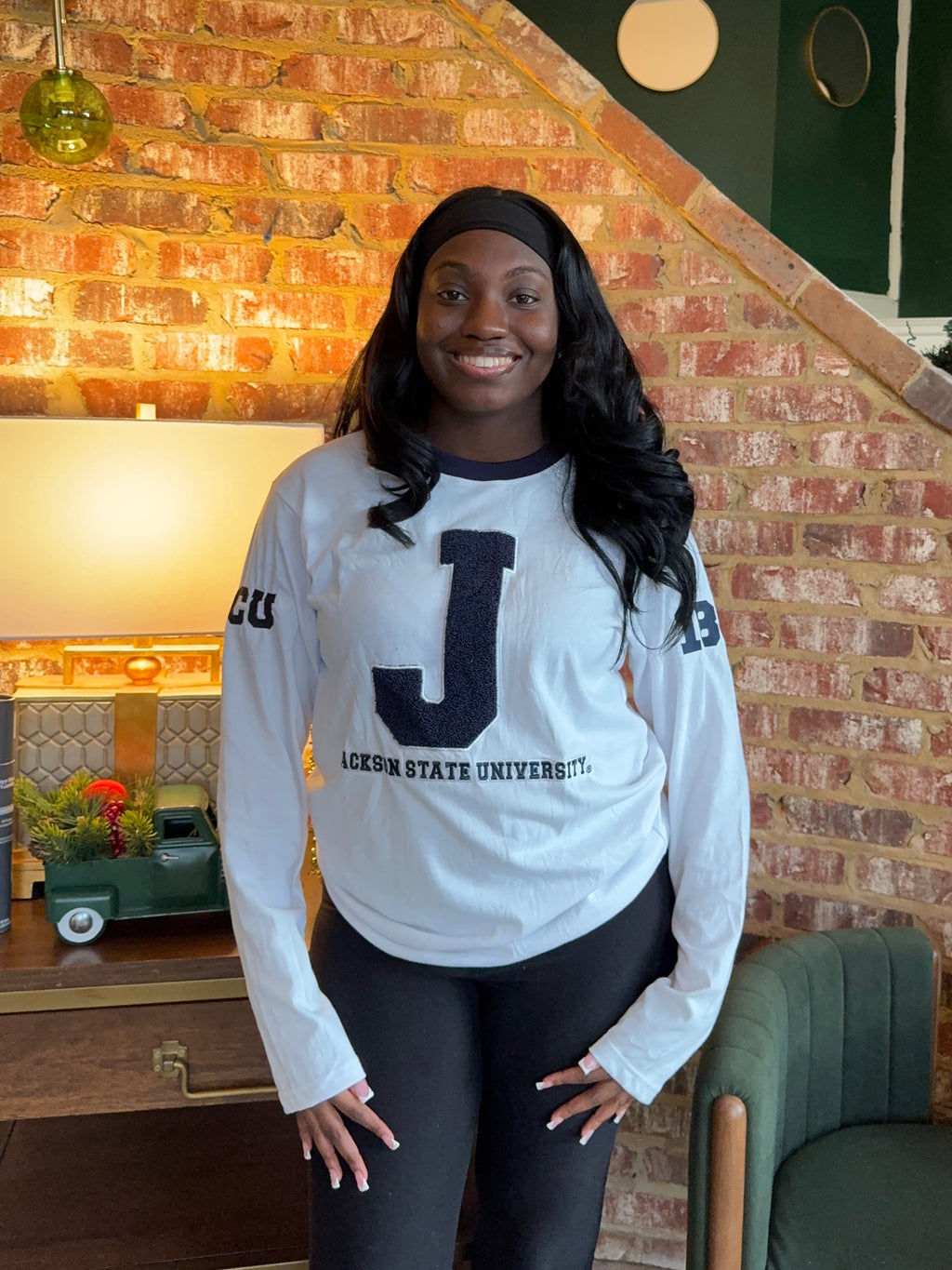 JSU White and Blue Long Sleeve Tshirt