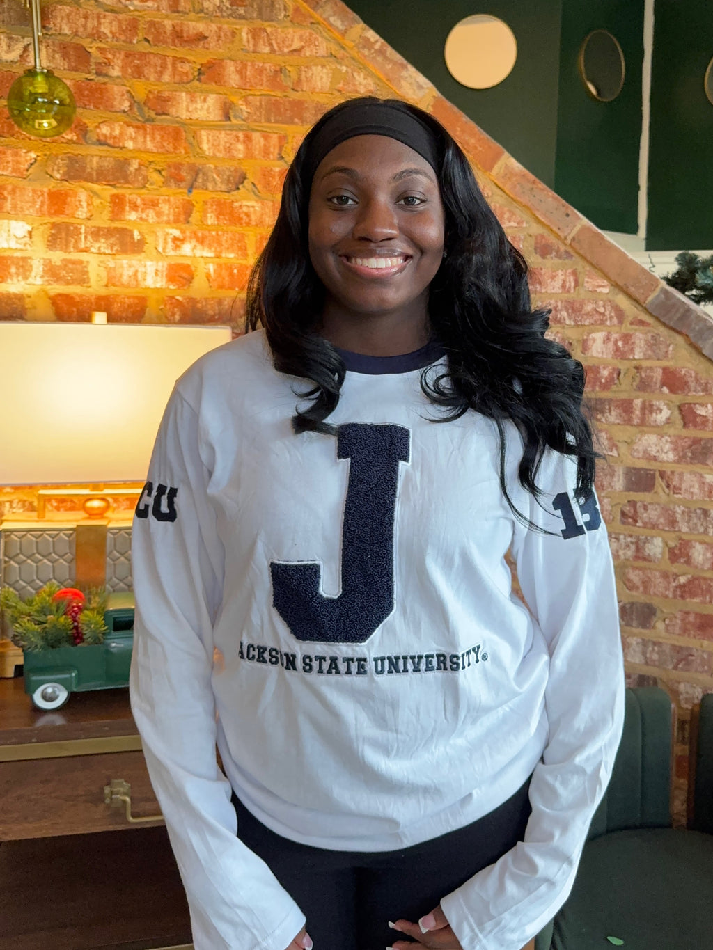 JSU White and Blue Long Sleeve Tshirt