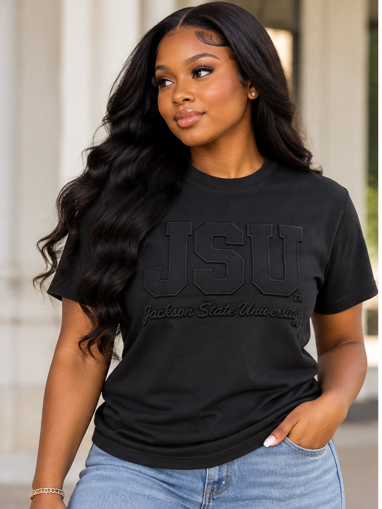 JSU Embossed Luxe Tee (Black)