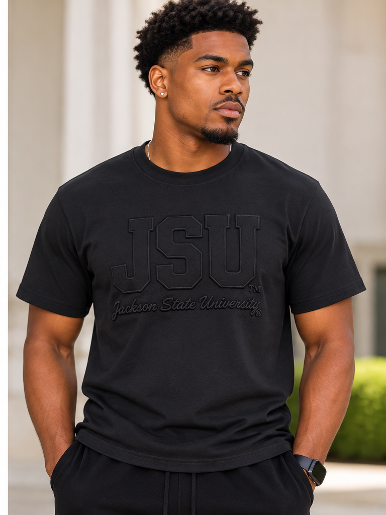JSU Embossed Luxe Tee (Black)