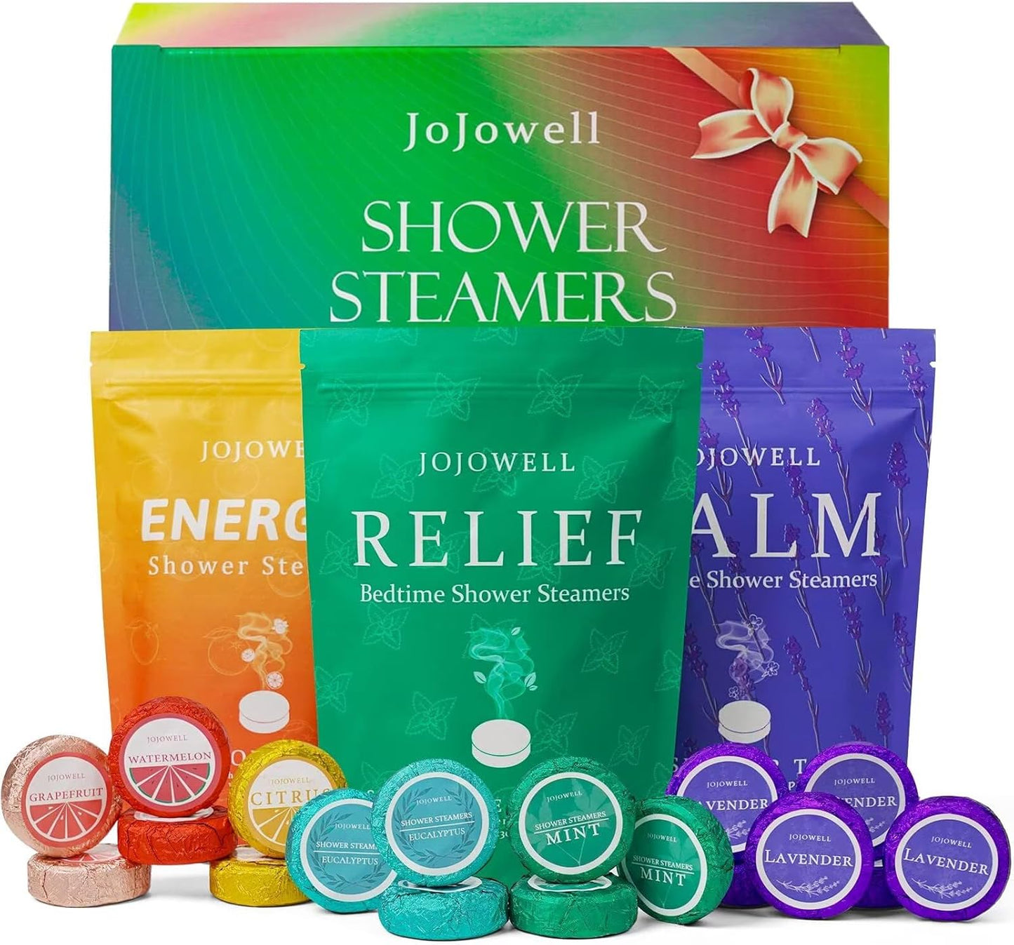 JoJowell Shower Steamers 18 pack with essential oils