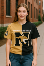 NWR Split Gold and Black Cougar Pride Tshirt
