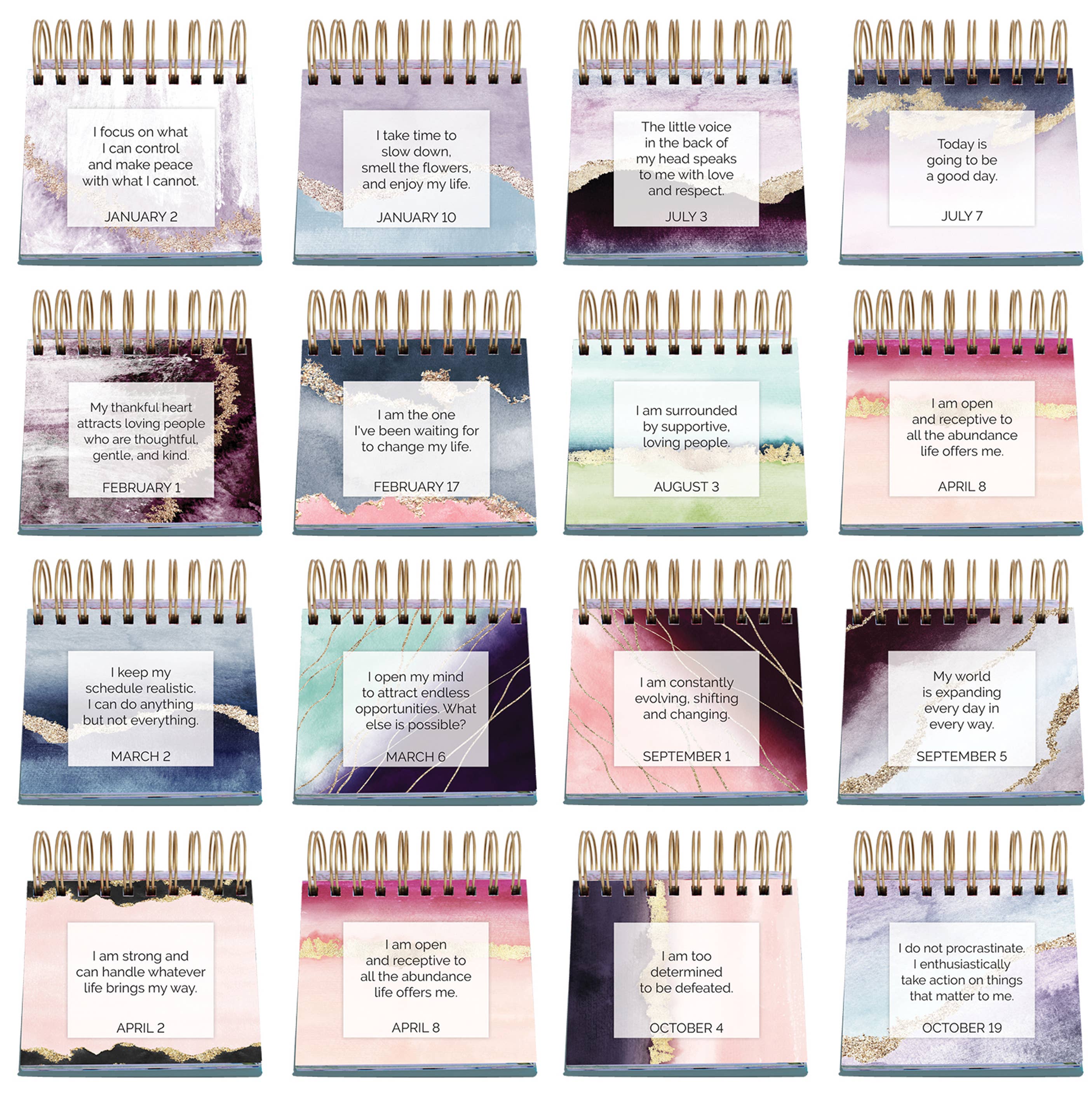 Inspirational Perpetual Desk Easels, Positive Affirmations