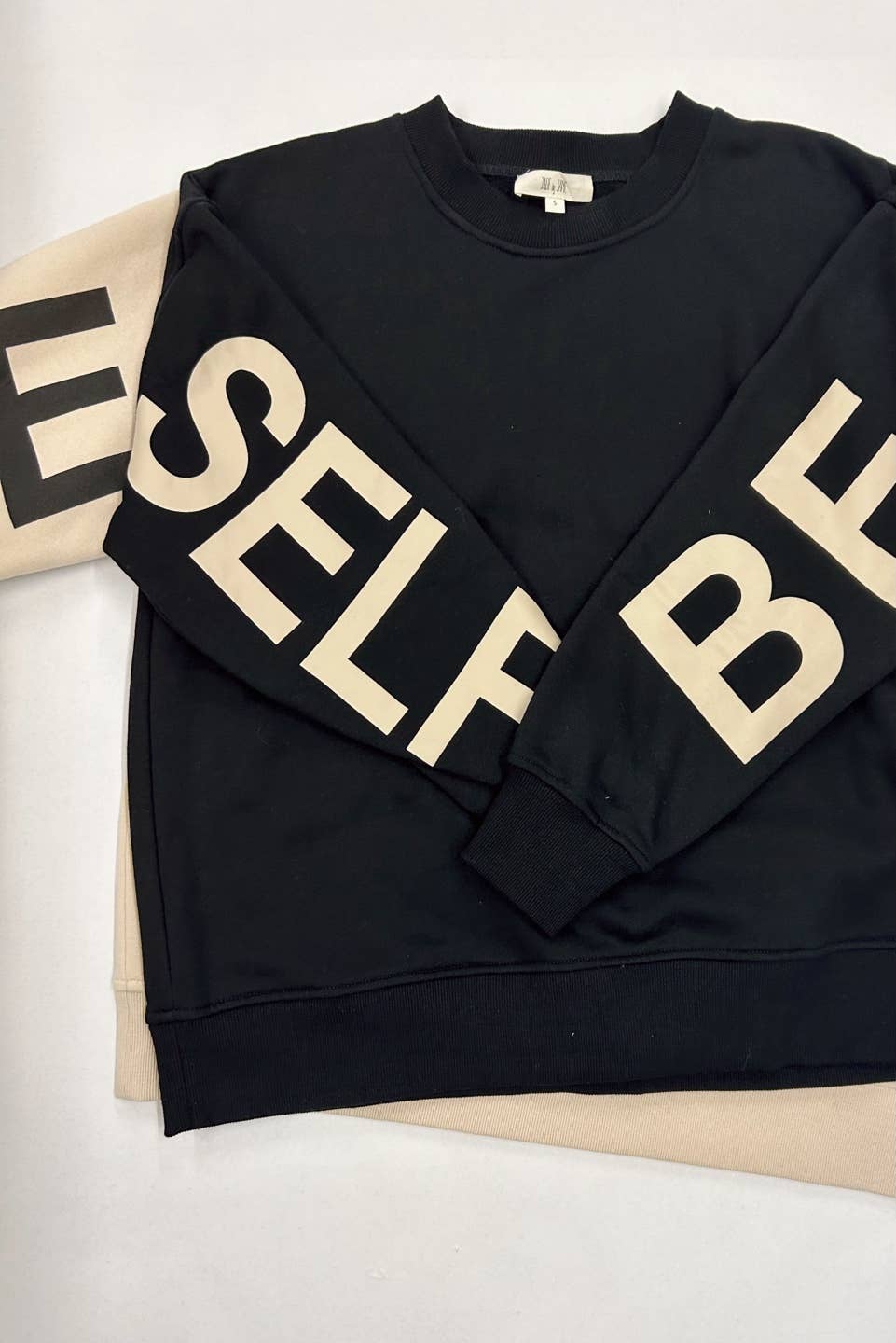 Be Yourself Love Yourself Printed Oversized Sweatshirt