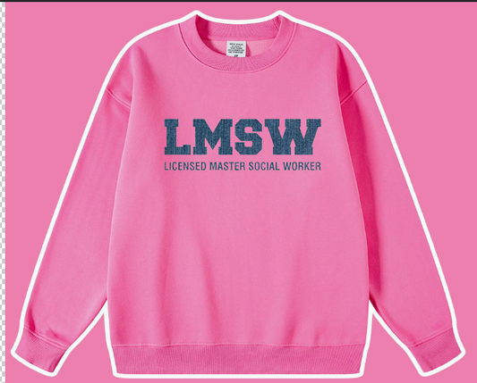 Lcsw Sweatshirt with Blue Jean Chenille Embroidery