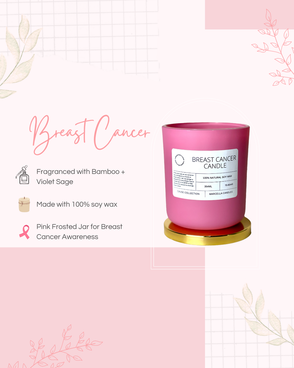 Breast Cancer Awareness Candle
