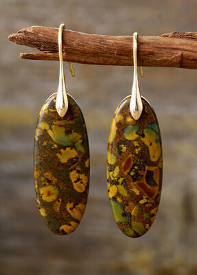 Natural Stone Copper Dangle Earrings