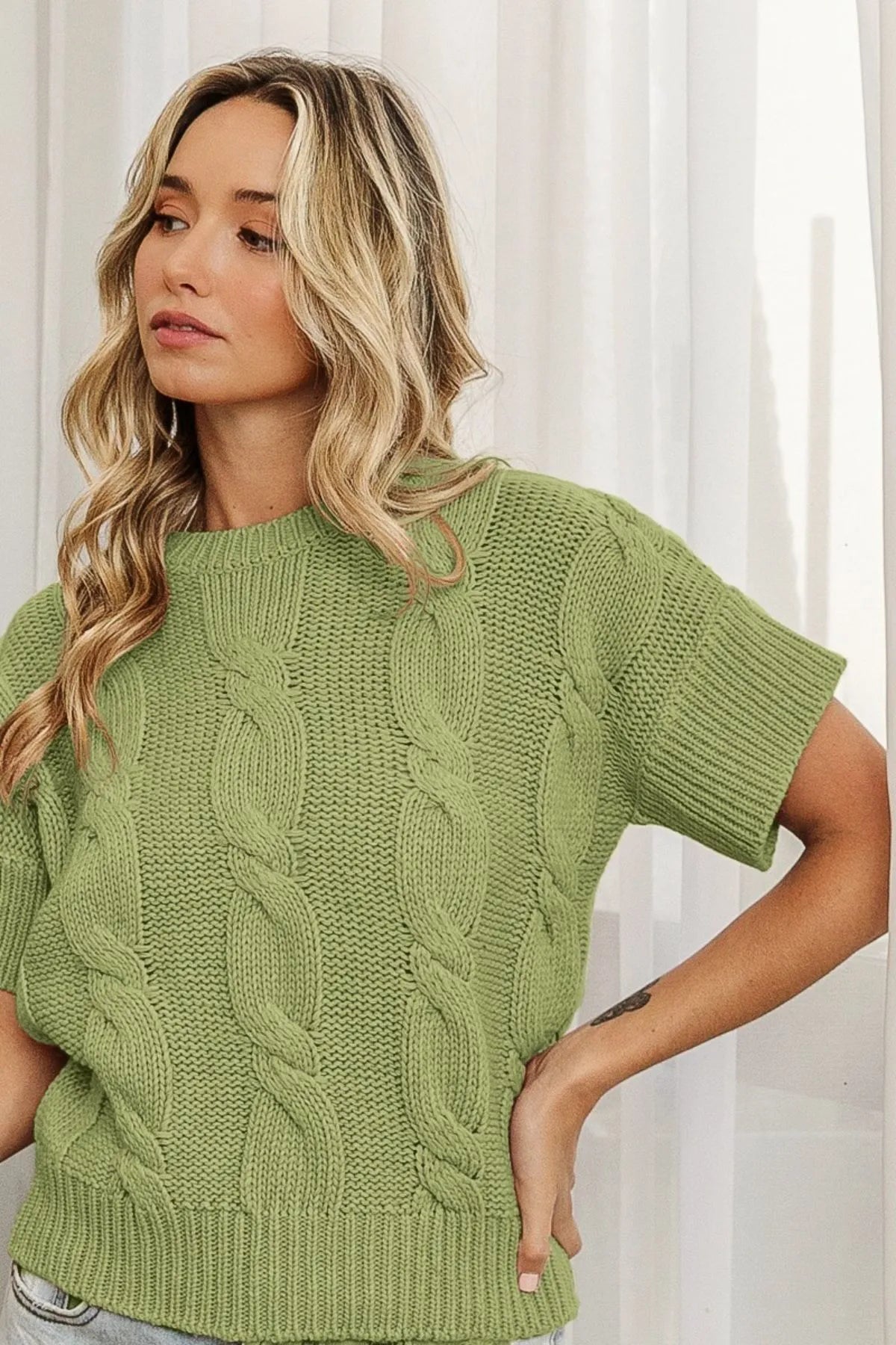 BiBi Cable Knit Textured Sweater