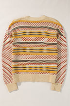 Khaki Buttoned V Neck Cropped Cardigan