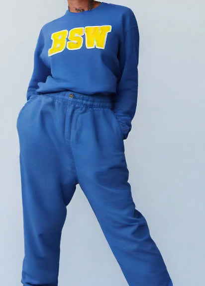 Blue and Yellow Bachelor of Social Work Embroidered Sweatshirt