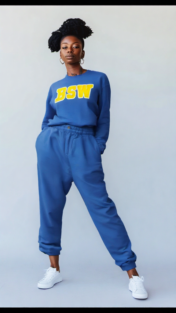 Blue and Yellow Bachelor of Social Work Sweatshirt