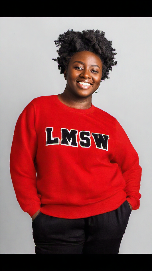 Red and Black Licensed Master Social Worker Sweatshirt