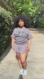 THEE Diamond Block Luxe Tee (Charcoal) (UNISEX)