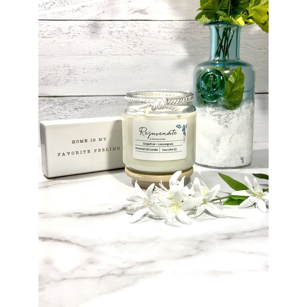 Rejuvenate Grapefruit + Lemongrass Aromatherapy Candle